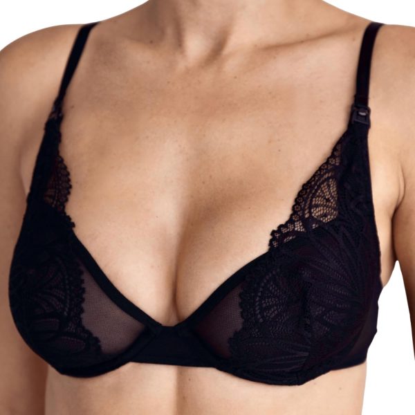 Nursing Bra – Soft Stretch Lace Maternity Bra with Gentle Underwire, One-Hand Clips & Adjustable Fit